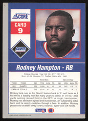 Rodney Hampton Autographed 1992 Score '90s Gridiron Stars Card #9 New York Giants SKU #260800
