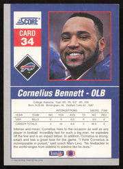 Cornelius Bennett Autographed 1992 Score '90s Gridiron Stars Card #34 Buffalo Bills SKU #260801