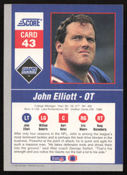 John Elliott Autographed 1992 Score '90s Gridiron Stars Card #43 New York Giants SKU #260803