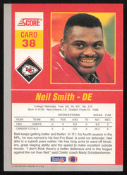 Neil Smith Autographed 1992 Score '90s Gridiron Stars Card #38 Kansas City Chiefs SKU #260805