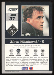 Steve Wisniewski Autographed 1992 Score '90s Gridiron Stars Card #37 Los Angeles Raiders SKU #260806