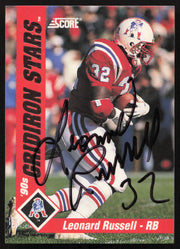Leonard Russell Autographed 1992 Score '90s Gridiron Stars Card #18 New England Patriots SKU #260807