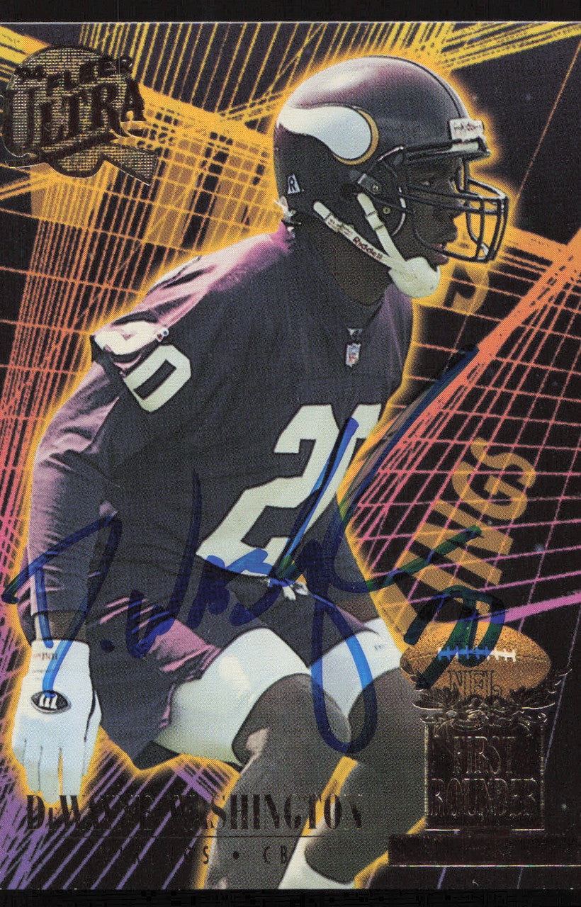 DeWayne Washington Autographed 1994 Fleer Ultra First Rounder Rookie Card #17 Minnesota Vikings SKU #260808