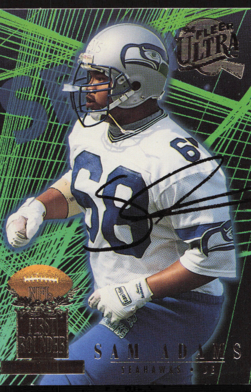 Sam Adams Autographed 1994 Fleer Ultra First Rounder Rookie Card #1 Seattle Seahawks SKU #260809