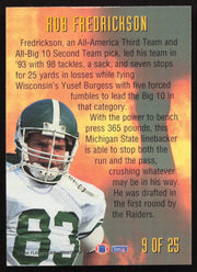 Rob Fredrickson Autographed 1994 Fleer NFL Prospects Rookie Card #9 Los Angeles Raiders SKU #260810