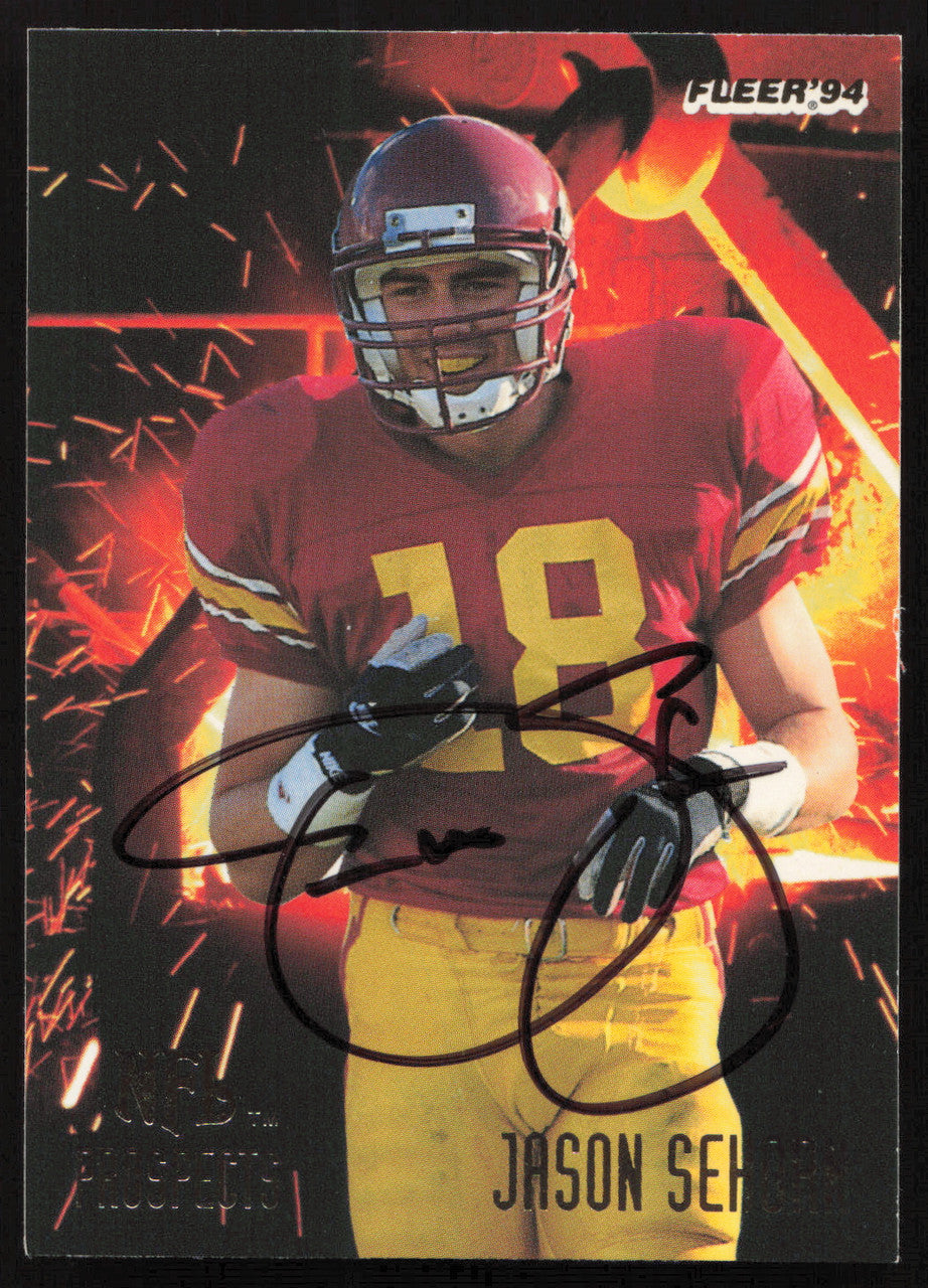 Jason Sehorn Autographed 1994 Fleer NFL Prospects Rookie Card #21 New York Giants SKU #260813