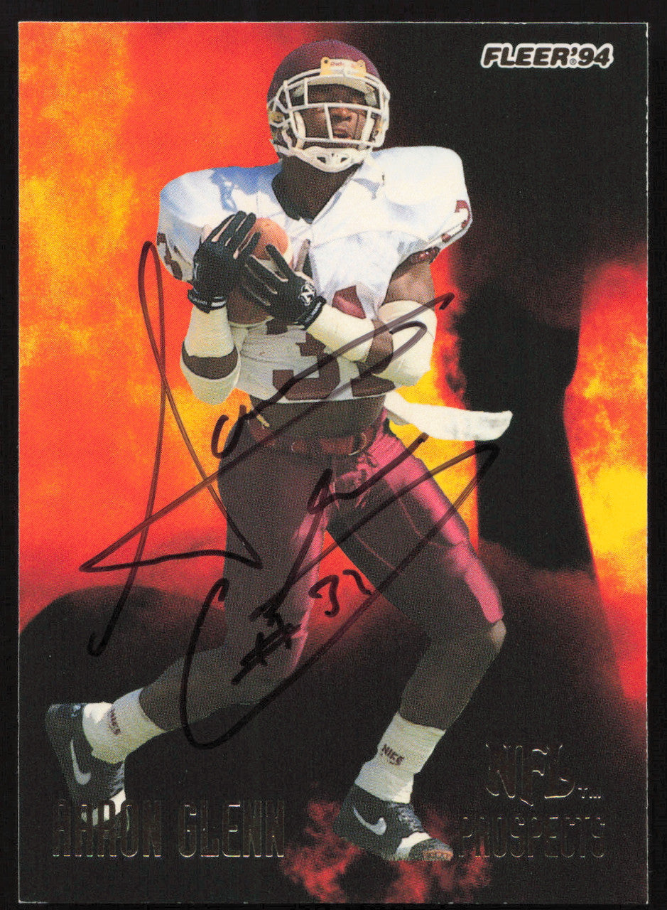 Aaron Glenn Autographed 1994 Fleer NFL Prospects Rookie Card #12 New York Jets SKU #260815