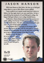 Jason Hanson Autographed 1993 Fleer Rookie Sensations Card #10 Detroit Lions SKU #260820
