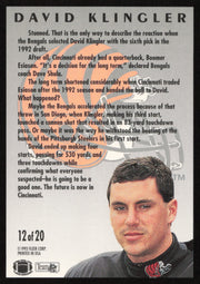 David Klingler Autographed 1993 Fleer Rookie Sensations Card #12 Cincinnati Bengals SKU #260821