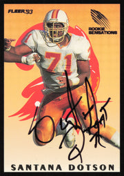 Santana Dotson Autographed 1993 Fleer Rookie Sensations Card #5 Tampa Bay Buccaneers SKU #260822