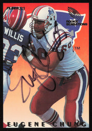 Eugene Chung Autographed 1993 Fleer Rookie Sensations Card #2 New England Patriots SKU #260825