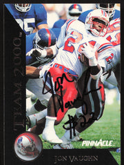 Jon Vaughn Autographed 1992 Pinnacle Team 2000 Card #7 New England Patriots SKU #260832