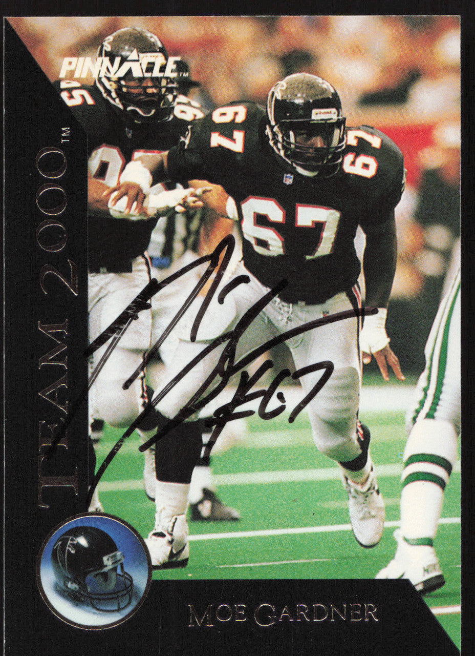 Moe Gardner Autographed 1992 Pinnacle Team 2000 Card #10 Atlanta Falcons SKU #260833