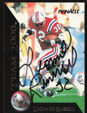 Leonard Russell Autographed 1992 Pinnacle Team 2000 Card #4 New England Patriots SKU #260835