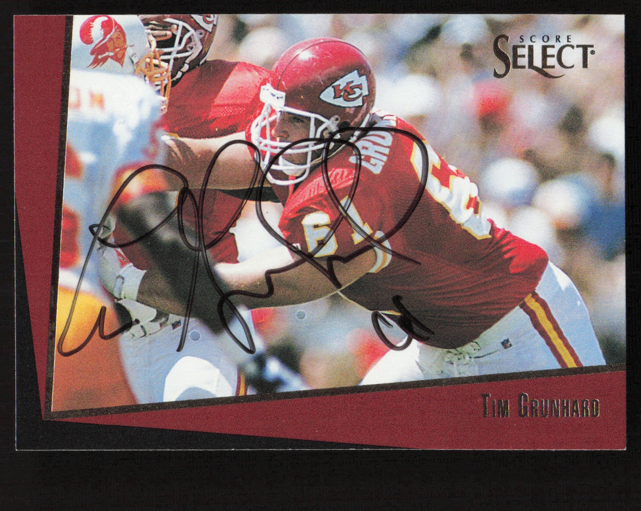 Tim Grunhard Autographed 1993 Score Select Card #193 Kansas City Chiefs SKU #260840