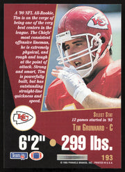 Tim Grunhard Autographed 1993 Score Select Card #193 Kansas City Chiefs SKU #260840