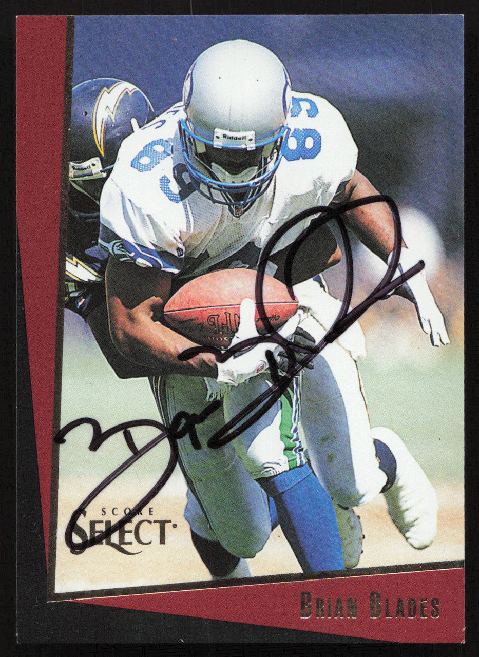 Brian Blades Autographed 1993 Score Select Card #188 Seattle Seahawks SKU #260844