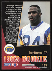 Troy Drayton Autographed 1993 Score Select Rookie Card #183 Los Angeles Rams SKU #260845