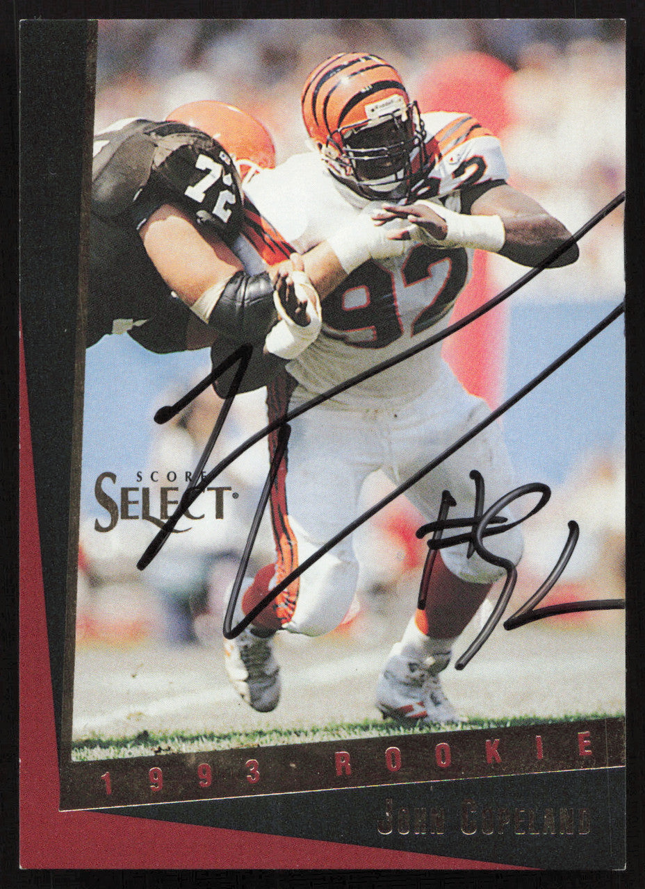 John Copeland Autographed 1993 Score Select Rookie Card #180 Cincinnati Bengals SKU #260847