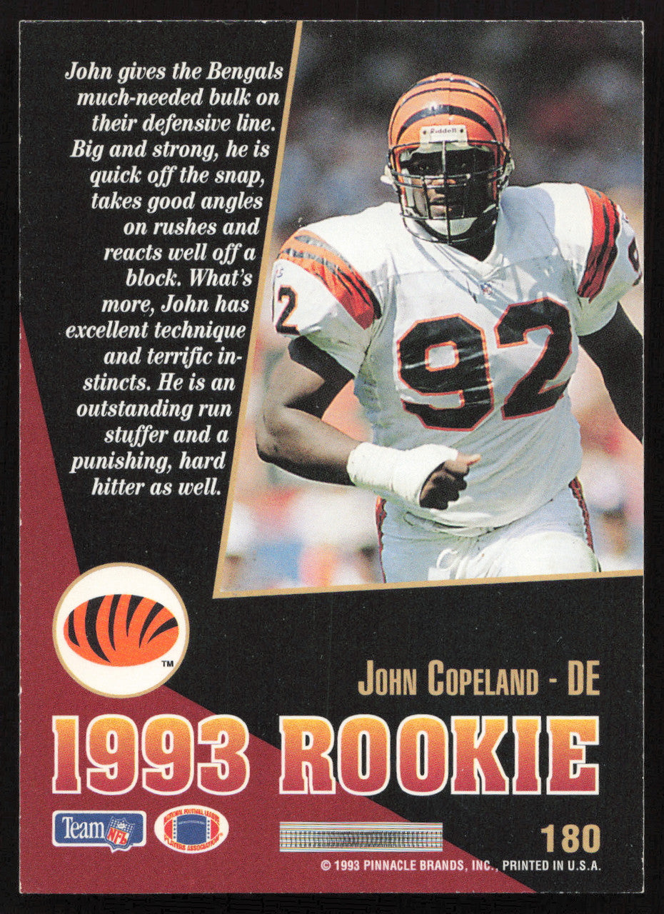 John Copeland Autographed 1993 Score Select Rookie Card #180 Cincinnati Bengals SKU #260847