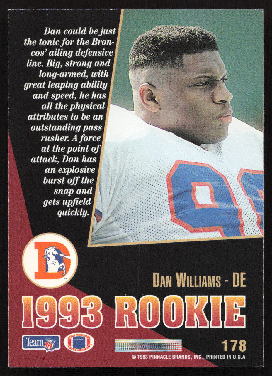 Dan Williams Autographed 1993 Score Select Rookie Card #178 Denver Broncos SKU #260848
