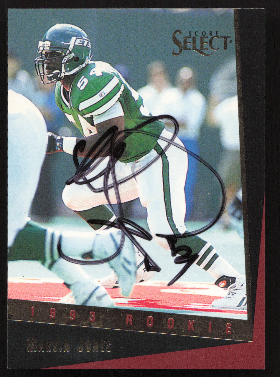 Marvin Jones Autographed 1993 Score Select Rookie Card #176 New York Jets SKU #260849