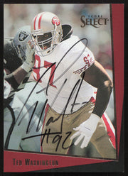 Ted Washington Autographed 1993 Score Select Card #156 San Francisco 49ers SKU #260859