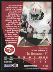 Ted Washington Autographed 1993 Score Select Card #156 San Francisco 49ers SKU #260859