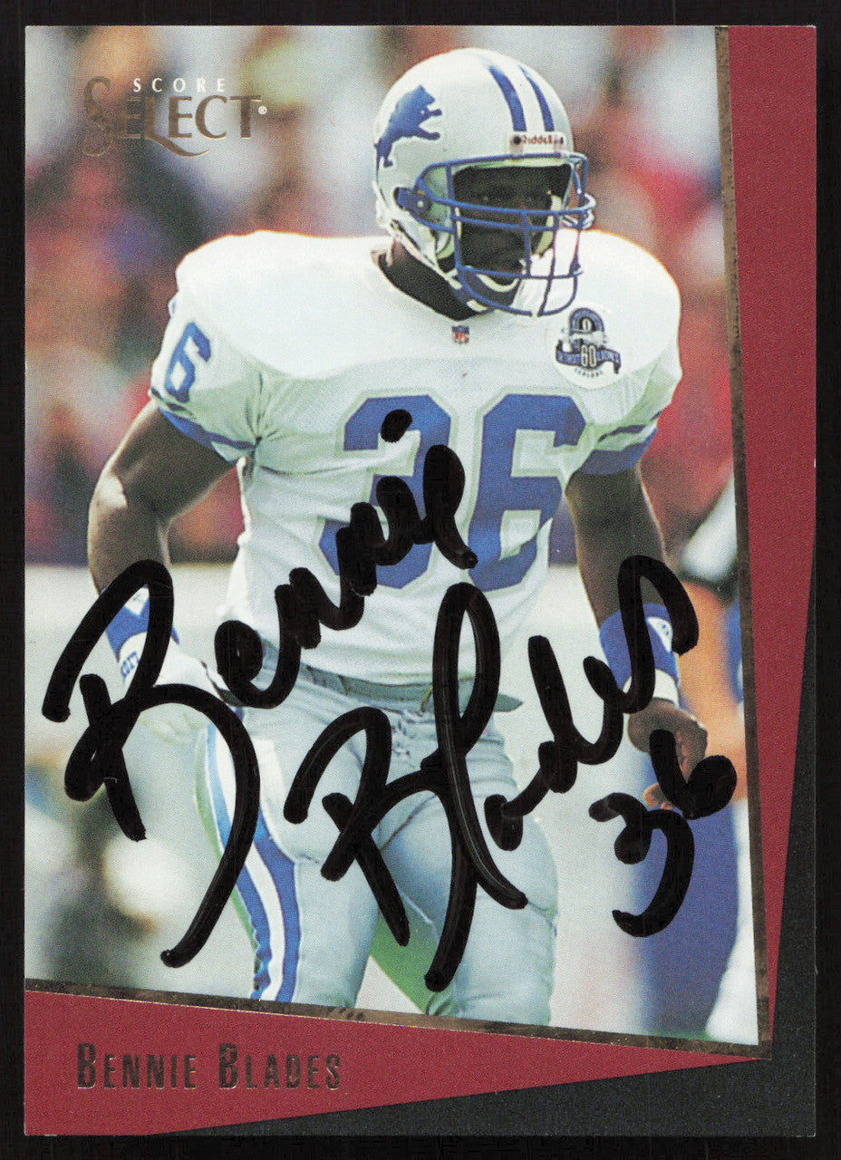 Bennie Blades Autographed 1993 Score Select Card #152 Detroit Lions SKU #260860
