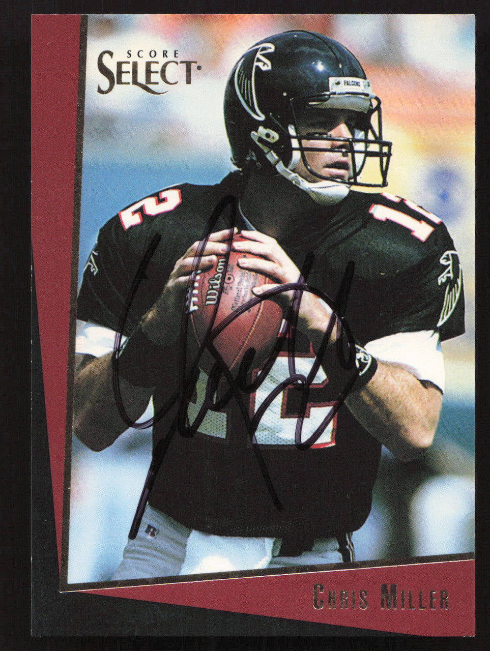 Chris Miller Autographed 1993 Score Select Card #129 Atlanta Falcons SKU #260872