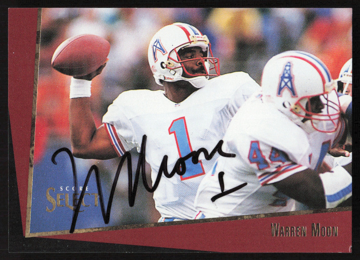 Warren Moon Autographed 1993 Score Select Card #107 Houston Oilers SKU #260881