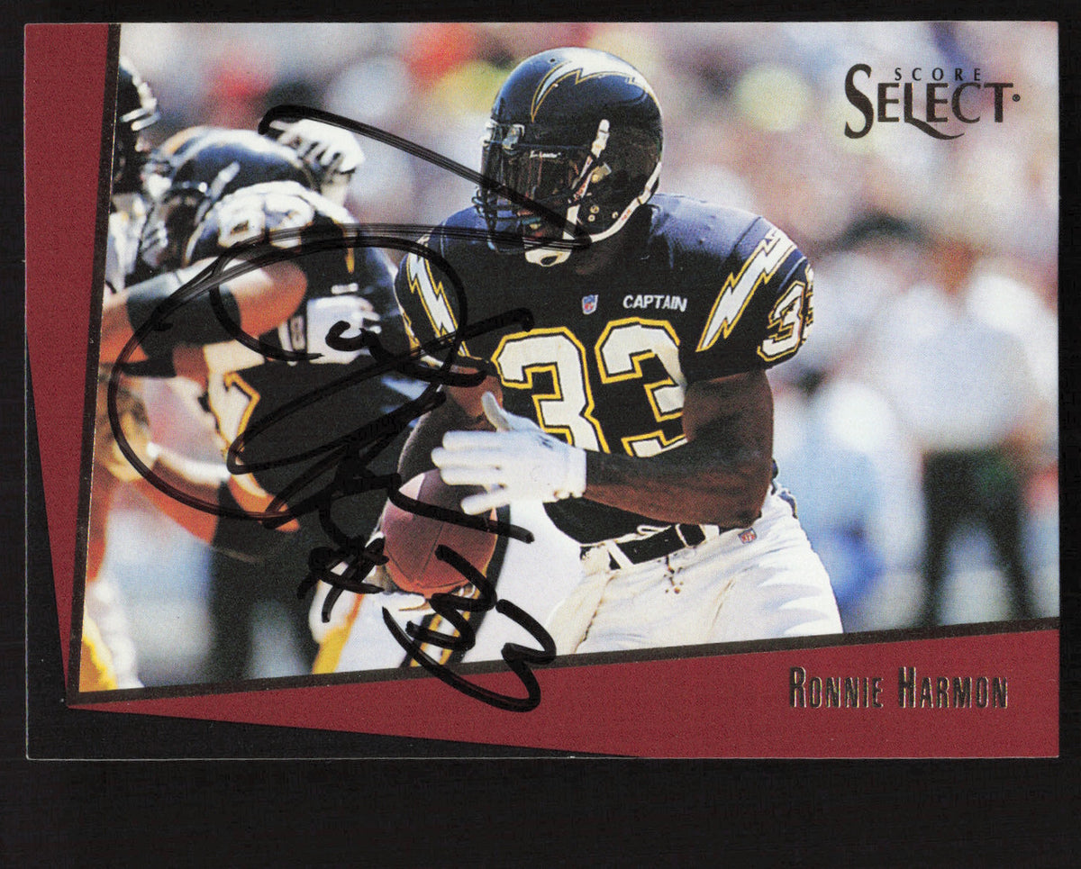Ronnie Harmon Autographed 1993 Score Select Card #66 San Diego Chargers SKU #260898