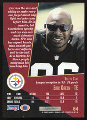 Eric Green Autographed 1993 Score Select Card #64 Pittsburgh Steelers SKU #260899