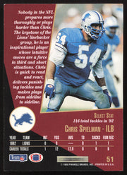 Chris Spielman Autographed 1993 Score Select Card #51 Detroit Lions SKU #260906