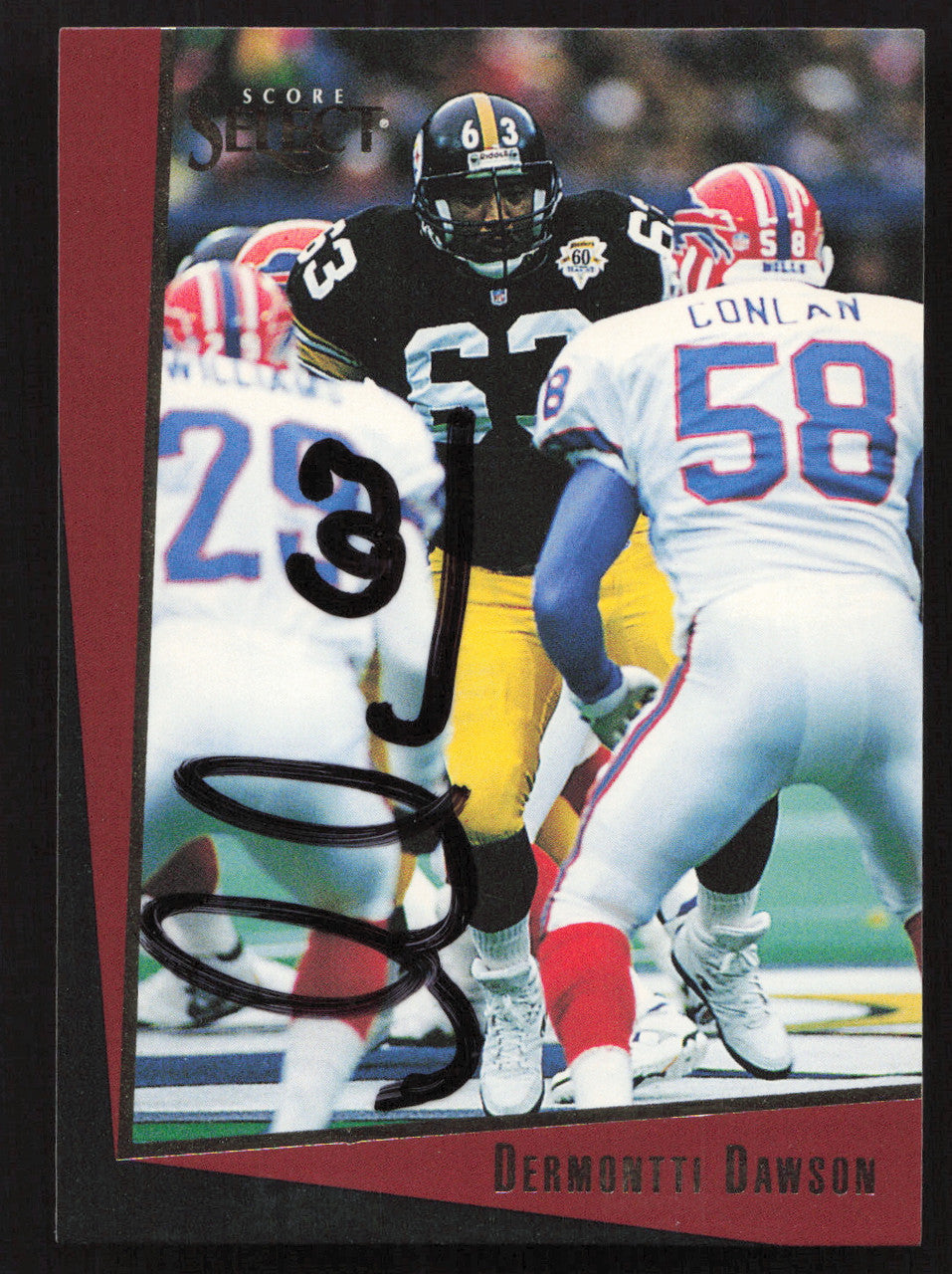 Dermontti Dawson Autographed 1993 Score Select Card #22 Pittsburgh Steelers SKU #260916