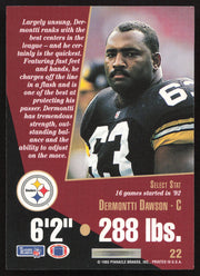 Dermontti Dawson Autographed 1993 Score Select Card #22 Pittsburgh Steelers SKU #260916