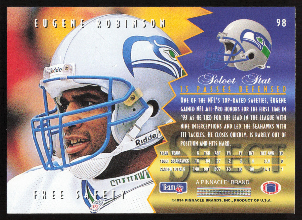 Eugene Robinson Autographed 1994 Score Select Card #98 Seattle Seahawks SKU #260932