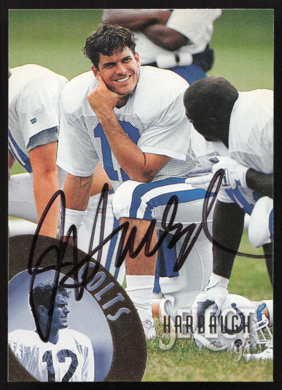 Jim Harbaugh Autographed 1994 Score Select Card #102 Indianapolis Colts SKU #260933