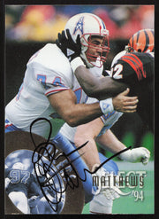 Bruce Matthews Autographed 1994 Score Select Card #75 Houston Oilers SKU #260947