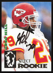 Greg Hill Autographed 1994 Score Select Rookie Card #203 Kansas City Chiefs SKU #260957