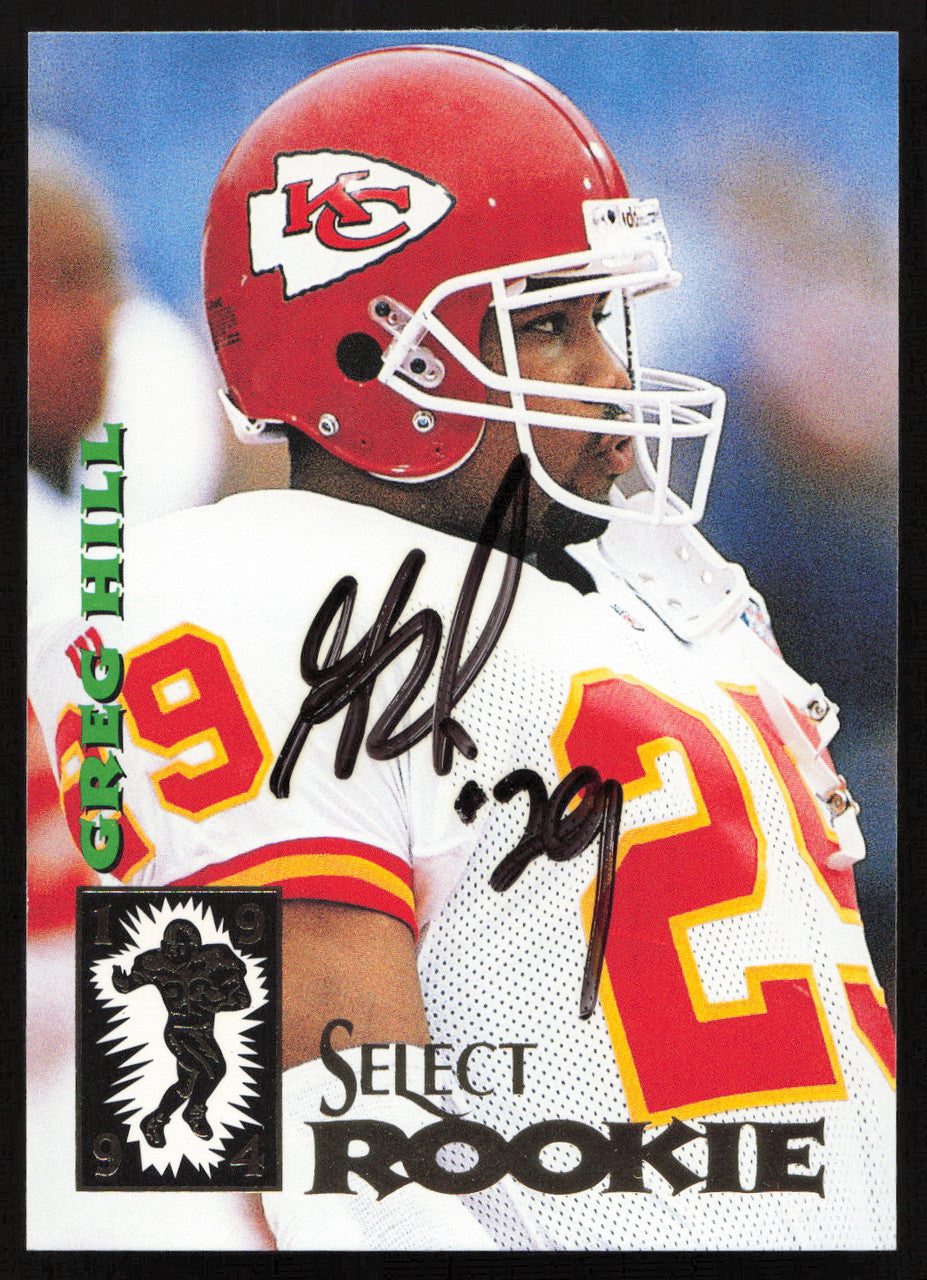Greg Hill Autographed 1994 Score Select Rookie Card #203 Kansas City Chiefs SKU #260957