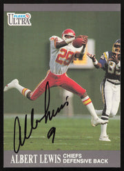 Albert Lewis Autographed 1991 Fleer Ultra Card #66 Kansas City Chiefs SKU #260958