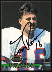 Tom Rouen Autographed 1993 Stadium Club Rookie Card #538 Denver Broncos SKU #260959