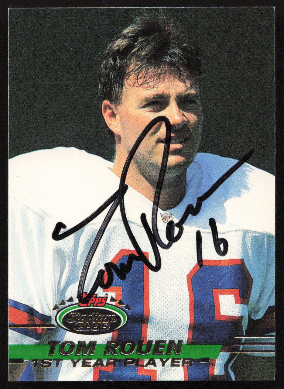 Tom Rouen Autographed 1993 Stadium Club Rookie Card #538 Denver Broncos SKU #260959