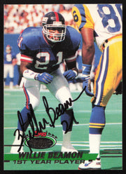 Willie Beamon Autographed 1993 Stadium Club Card #533 New York Giants SKU #260962