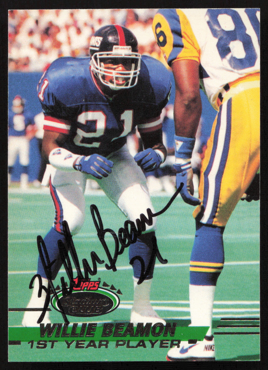 Willie Beamon Autographed 1993 Stadium Club Card #533 New York Giants SKU #260962