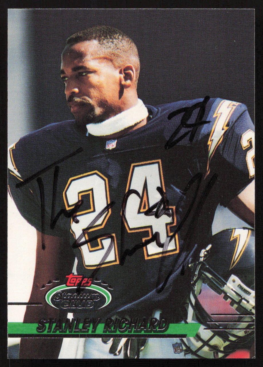 Stanley Richard Autographed 1993 Stadium Club Card #94 San Diego Chargers SKU #260965