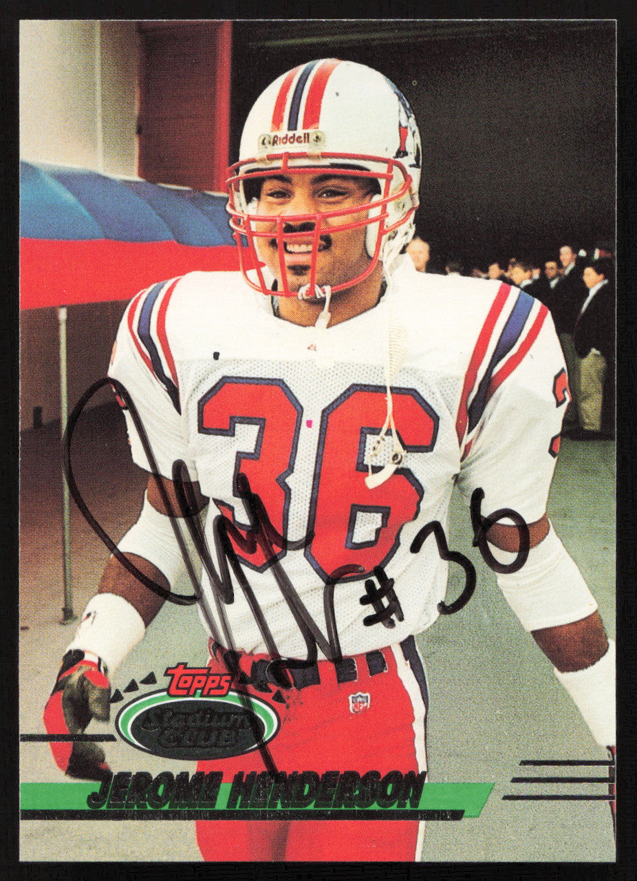 Jerome Henderson Autographed 1993 Stadium Club Card #159 New England Patriots SKU #260966