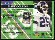 Mark Collins Autographed 1993 Stadium Club Card #118 New York Giants SKU #260975