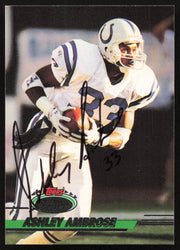Ashley Ambrose Autographed 1993 Stadium Club Card #191 Indianapolis Colts SKU #260979